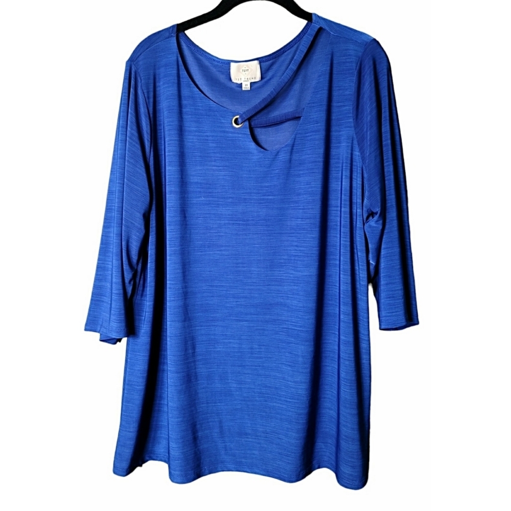 727T TREND Woman Blue Pullover Top Size 2X